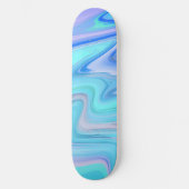 Turquoise & Blue Flowing Stripes Skate Deck  スケートボード (正面)