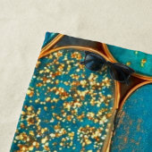 Turquoise Blue Gold Pebble  Luxury Teal Stone Mosa ビーチタオル (インサイチュ)