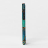 Turquoise Blue Gold Pebble Luxury Teal Stone Mosa Case-Mate iPhoneケース (裏面/左)