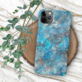 Turquoise Blue Gray Polygon Mosaic Art Pattern Case-Mate iPhoneケース