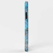 Turquoise Blue Gray Polygon Mosaic Art Pattern Case-Mate iPhoneケース (裏面/右)