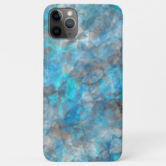 Turquoise Blue Gray Polygon Mosaic Art Pattern Case-Mate iPhoneケース (裏面)