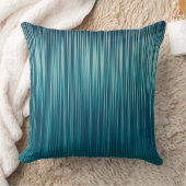 Turquoise Blue Green Graphic Pleat Stripe Pattern クッション (ブランケット)