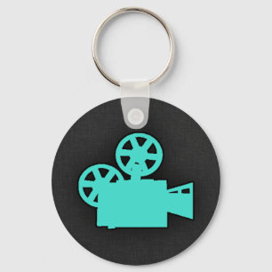 Turquoise; Blue Green Movie Camera キーホルダー