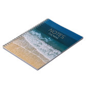 Turquoise Blue Ocean Sandy Beach Typography ノートブック (左側)