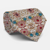 turquoise blue silver gold burgundy pink bohemian ネクタイ (ロール)