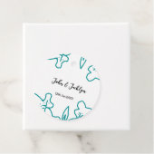 Turquoise blue wedding couple name date flstylish  フェイバータグ (インサイチュ)
