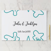 Turquoise blue wedding couple name date flstylish  ペーパーパッド (インサイチュ)
