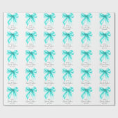 Turquoise Bow Coquette Script Sweet 16 Party ラッピングペーパー (フラット)