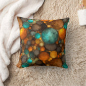 Turquoise Brown Abstract Fractal Pattern クッション (ブランケット)