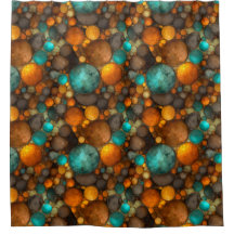 Turquoise Brown Abstract Fractal Pattern