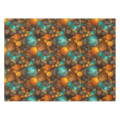 Turquoise Brown Abstract Fractal Pattern テーブルクロス (正面(横))