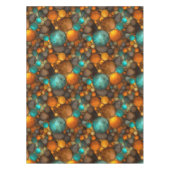 Turquoise Brown Abstract Fractal Pattern テーブルクロス (正面)