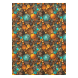 Turquoise Brown Abstract Fractal Pattern テーブルクロス