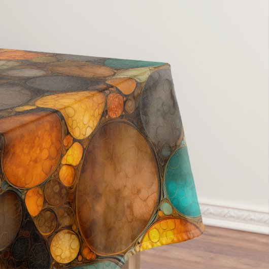 Turquoise Brown Abstract Fractal Pattern テーブルクロス (インサイチュ)