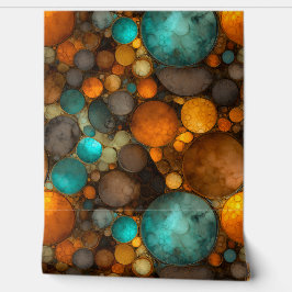 Turquoise Brown Abstract Fractal Pattern 壁紙