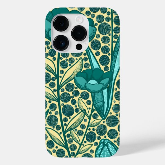 Turquoise bulbo flowers Case-Mate iPhoneケース (裏面)