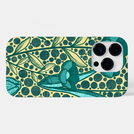 Turquoise bulbo flowers Case-Mate iPhoneケース (裏面 (横))