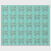 Turquoise Butterfly Wrapping Paper  ラッピングペーパー (フラット)