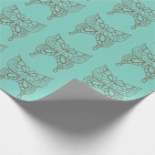 Turquoise Butterfly Wrapping Paper  ラッピングペーパー (角)