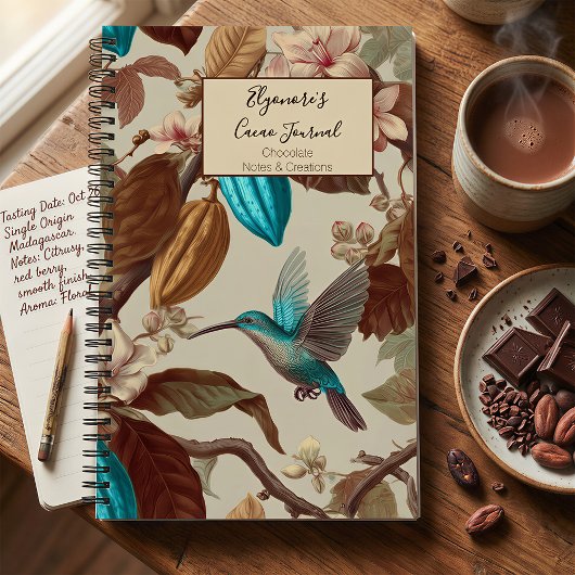 Turquoise Cacao Hummingbird Journal ノートブック