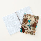 Turquoise Cacao Hummingbird Journal ノートブック (内部)