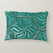 Turquoise ceramic tile wall textureabstract,archit アクセントクッション (裏面)