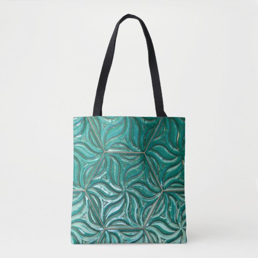 Turquoise ceramic tile wall textureabstract,archit トートバッグ (正面)