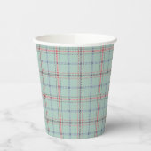 Turquoise checkered classic pattern. 紙コップ (左)