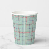 Turquoise checkered classic pattern. 紙コップ (右)
