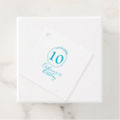 Turquoise circle. Round glitter 10th birthday bold フェイバータグ (インサイチュ)