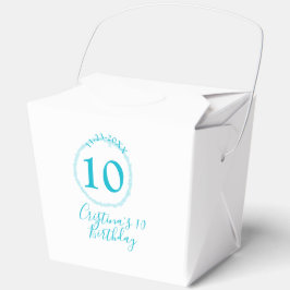 Turquoise circle. Round glitter 10th birthday bold フェイバーボックス