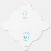 Turquoise circle. Round glitter 10th birthday bold フェイバーボックス (見開き)