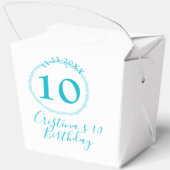 Turquoise circle. Round glitter 10th birthday bold フェイバーボックス (裏面)