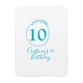 Turquoise circle. Round glitter 10th birthday bold マグネット (縦)