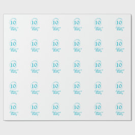 Turquoise circle. Round glitter 10th birthday bold ラッピングペーパー