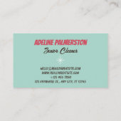 Turquoise Cleaner Cleaning 名刺 (裏面)