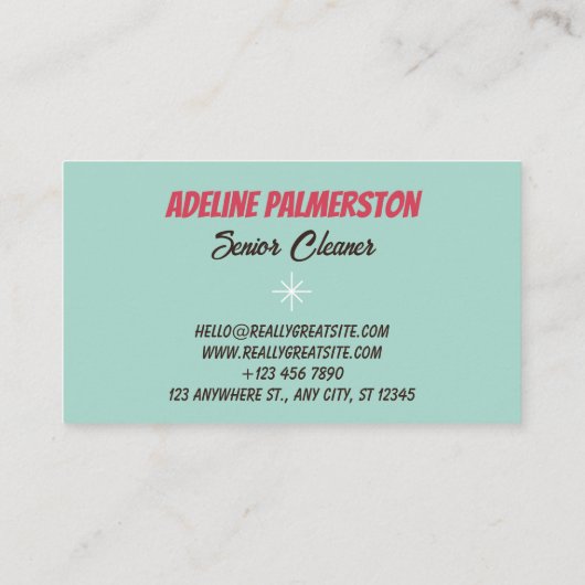 Turquoise Cleaner Cleaning 名刺 (裏面)