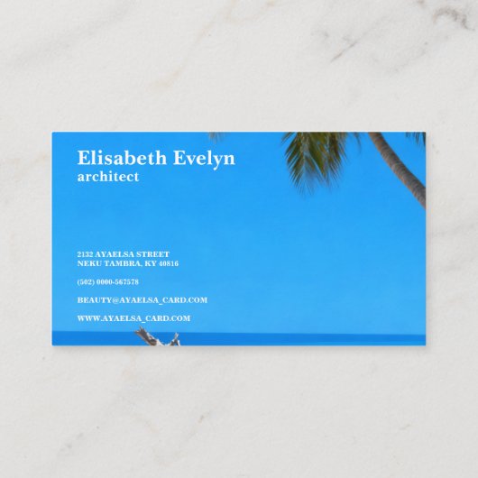 Turquoise Coast: Palms & Weathered Wood 名刺 (裏面)