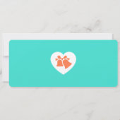 Turquoise & Coral Boarding Pass Wedding 招待状 (裏面)