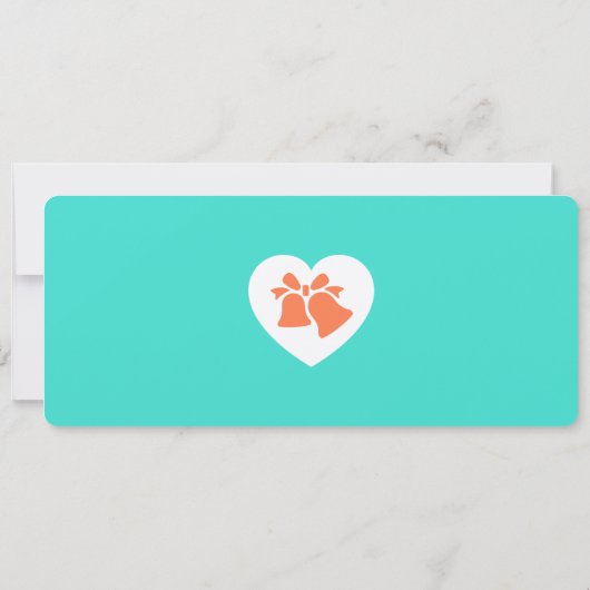 Turquoise & Coral Boarding Pass Wedding 招待状 (裏面)