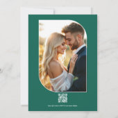 Turquoise & Coral Floral Wedding 招待状 (裏面)