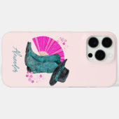 Turquoise Cowboy Boots & Japanese Sakura Blossoms Case-Mate iPhoneケース (裏面 (横))