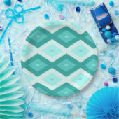 Turquoise diamond pattern ペーパープレート (パーティー)