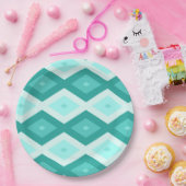 Turquoise diamond pattern ペーパープレート (パーティー)
