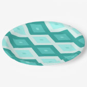 Turquoise diamond pattern ペーパープレート (アングル)