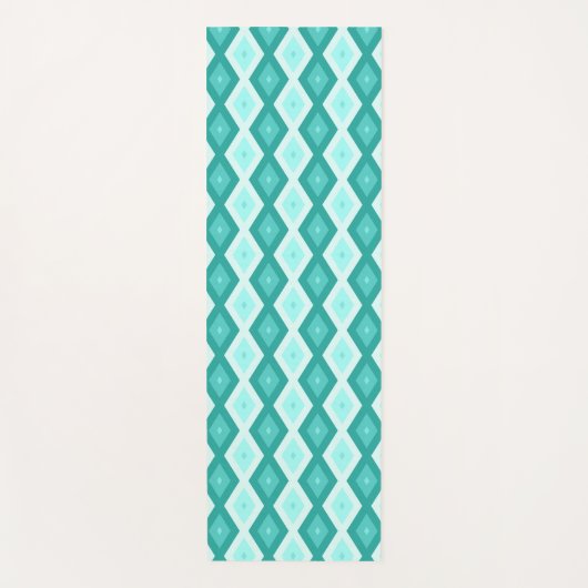Turquoise diamond pattern ヨガマット (正面)