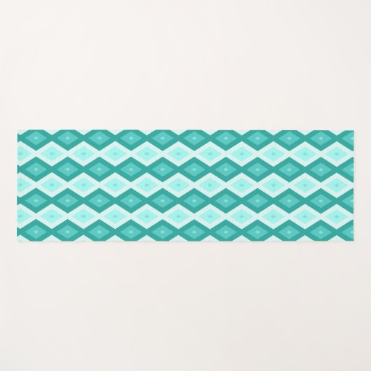 Turquoise diamond pattern ヨガマット (正面(横))