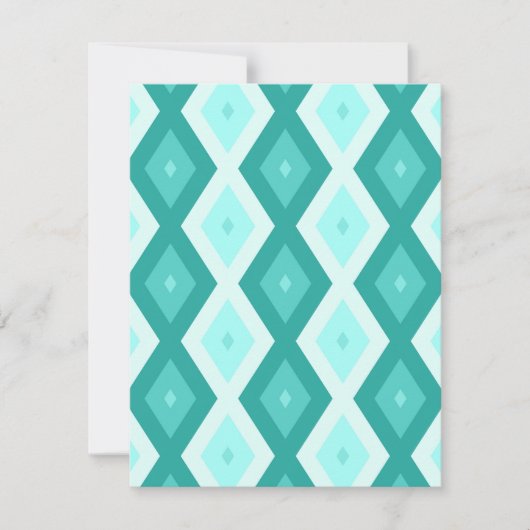 Turquoise diamond pattern 出欠カード (正面)