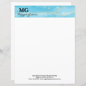 Turquoise Dreams Custom Stationery Paper (正面/裏面)